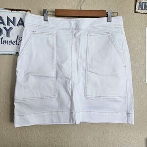 Spartina 449 White Mini Skirt Exposed Gold Zipper Travel Destination Resort Wear